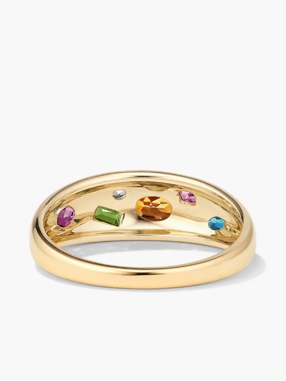 14K Gold Multi-Gem Mosaic Dome Ring - Toronto Mosaic Dôme - Picture 4 of 7